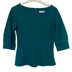 Reath & Wren Teal Peplum Blouse